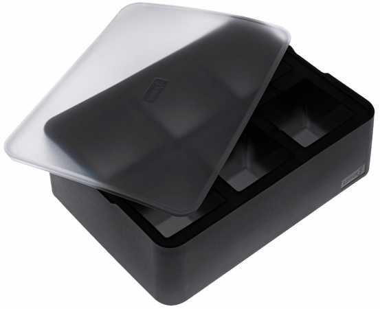 Eiswürfelformen mit Deckel (schwarz)