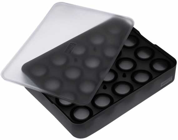 Eiswürfelformen mit Deckel (schwarz)
