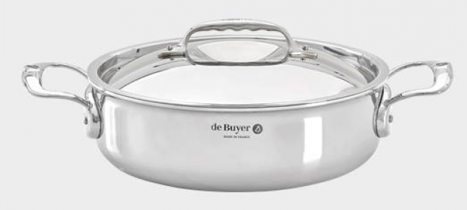 Niederer Bratentopf mit Deckel