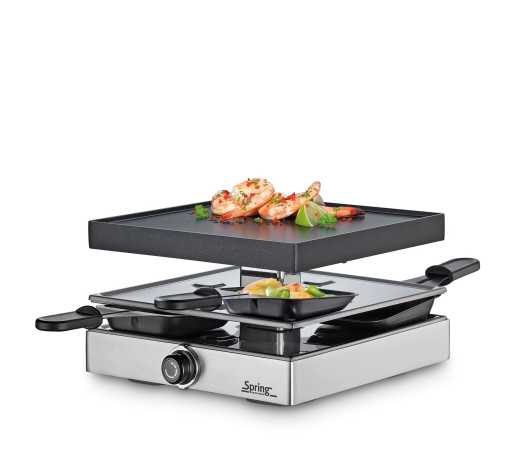 SPRING  Raclette4 CLASSIC, Alugrillplatte silber