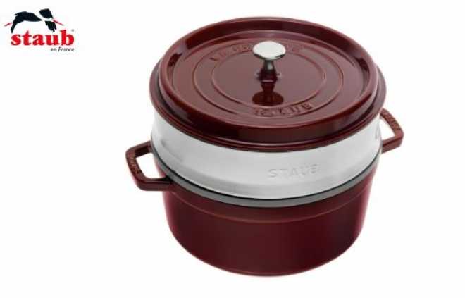 Staub Cocotte rund mit Dämpfeinsatz