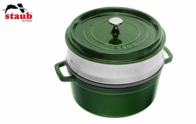 Staub Cocotte rund mit Dämpfeinsatz