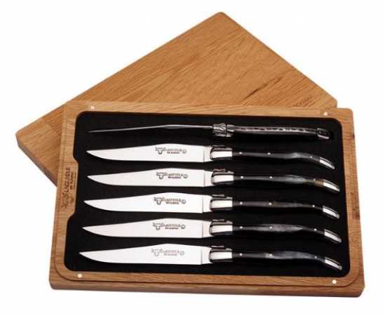 Steakmesser dunkles Horn 6er Set