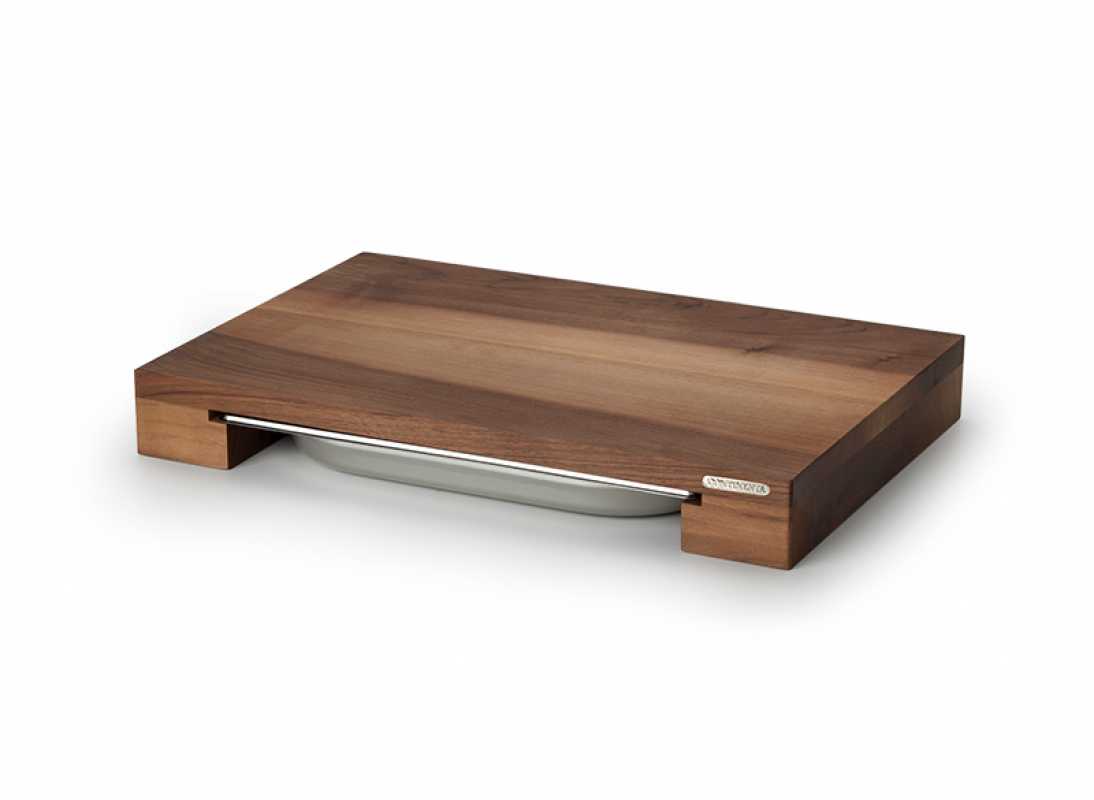 Continenta Schneidebrett Walnuss mit Edelstahlschublade