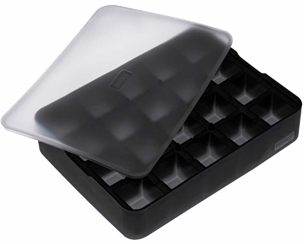 Eiswürfelformen mit Deckel (schwarz)