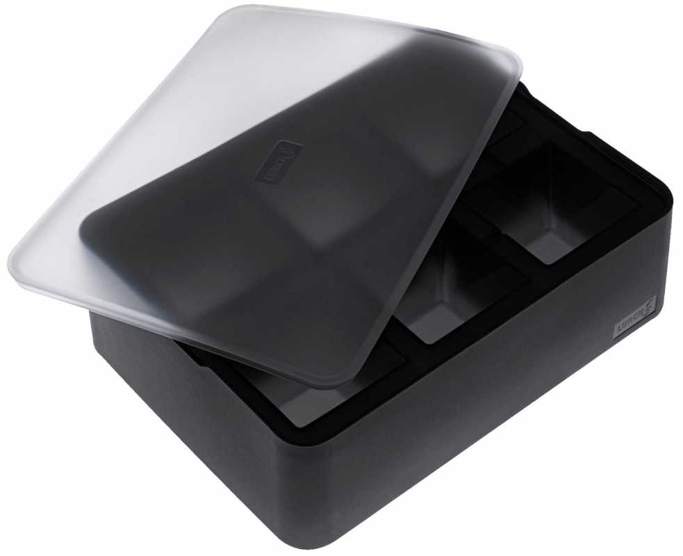 Eiswürfelformen mit Deckel (schwarz)