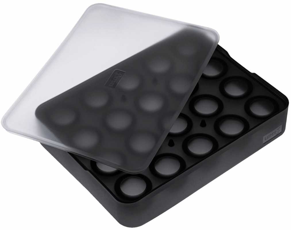 Eiswürfelformen mit Deckel (schwarz)