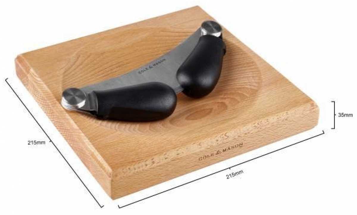 Cole & Mason Wiegemesser mit Holzbrett
