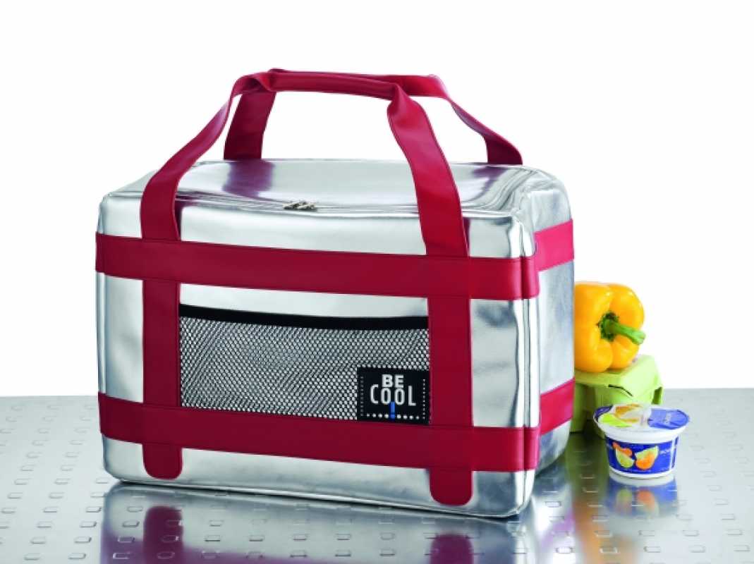 Kühltasche Rot-Silber City groß
