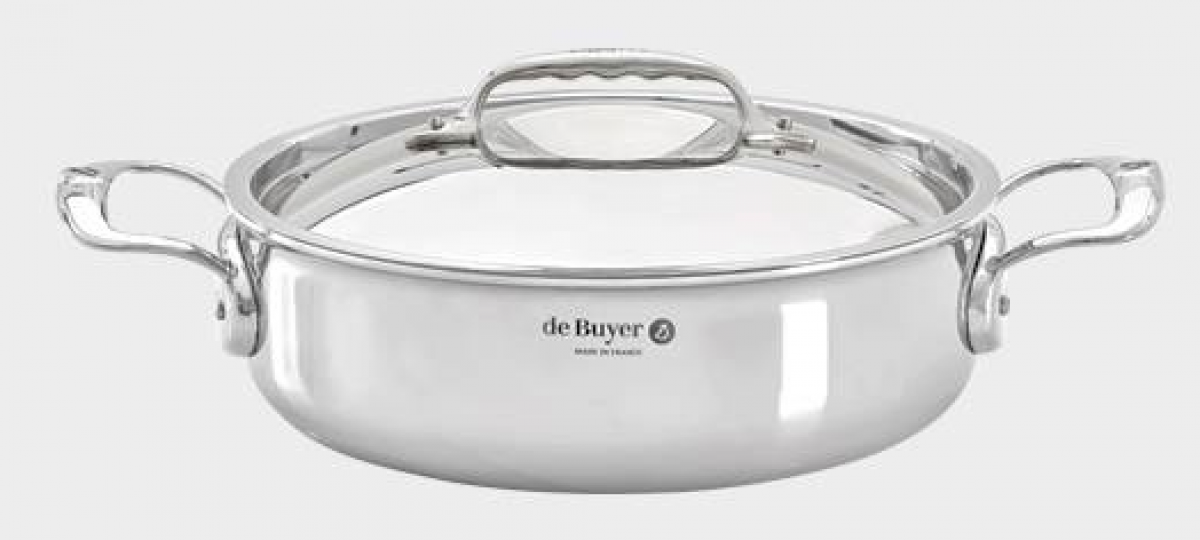 Niederer Bratentopf mit Deckel