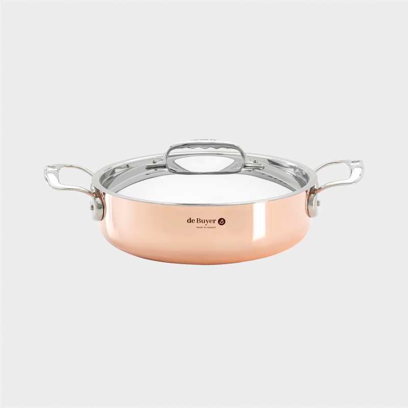 De Buyer Prima Matera kegelförmige Servierpfanne mit 2 Griffen und Deckel