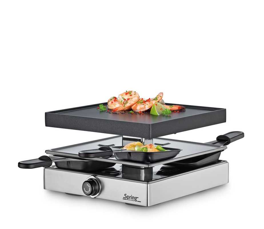 SPRING  Raclette4 CLASSIC, Alugrillplatte silber