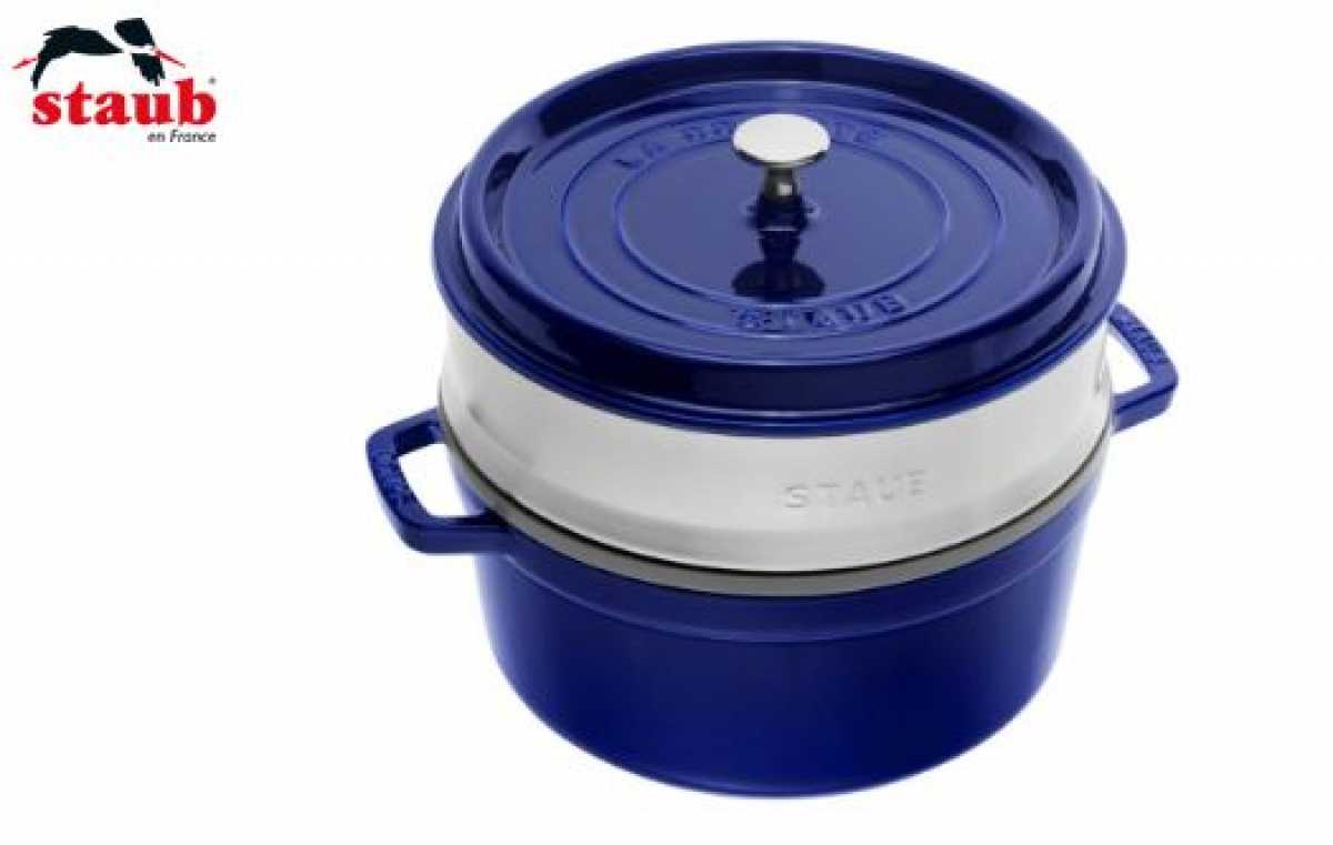 Staub Cocotte rund mit Dämpfeinsatz