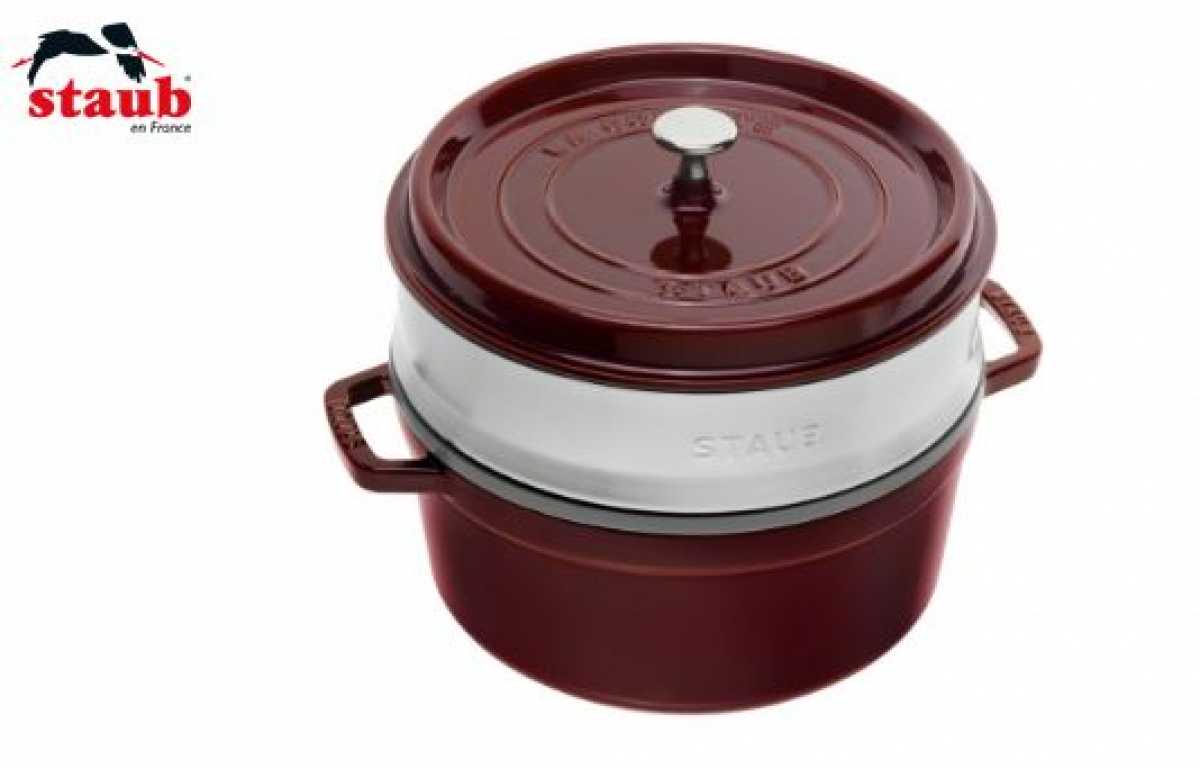 Staub Cocotte rund mit Dämpfeinsatz