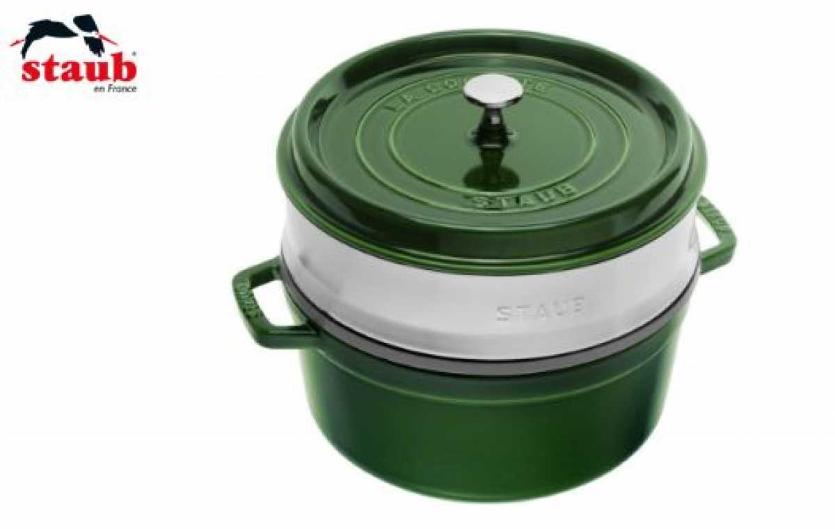 Staub Cocotte rund mit Dämpfeinsatz