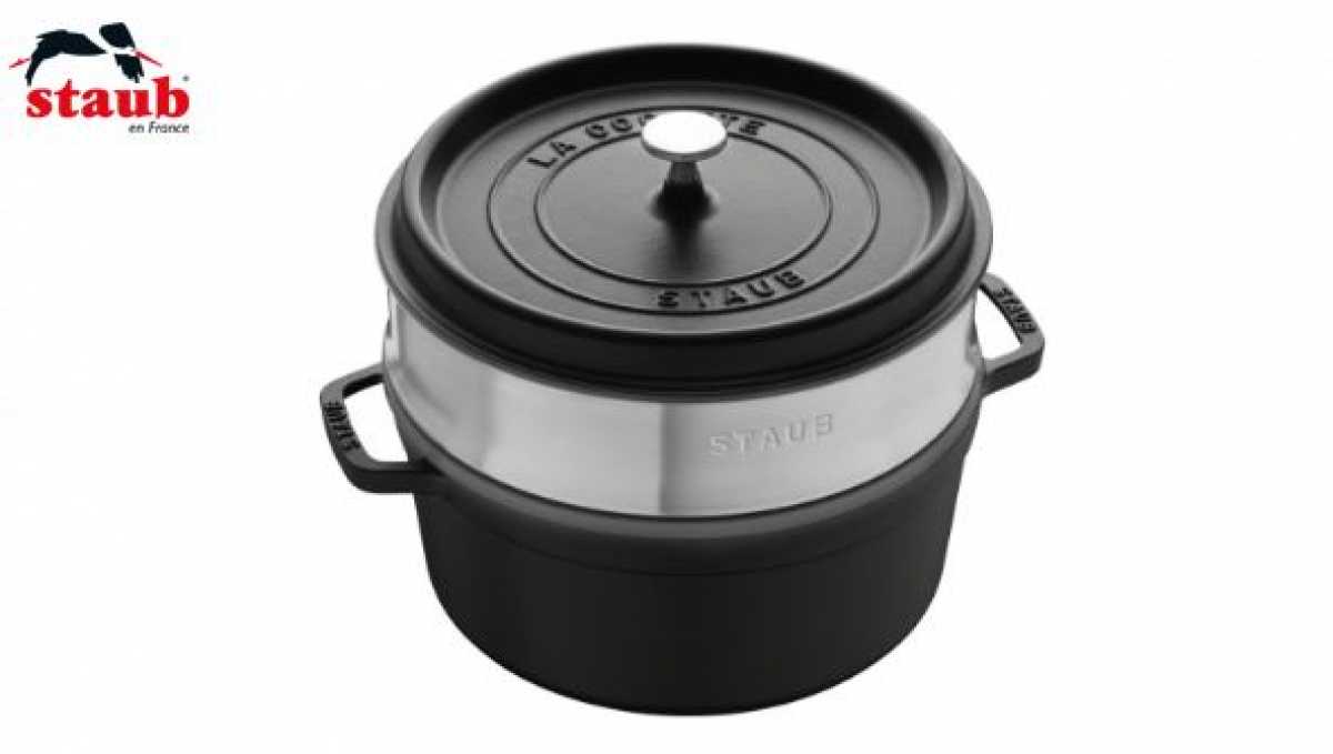 Staub Cocotte rund mit Dämpfeinsatz