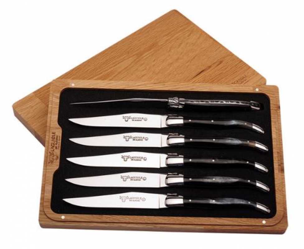 Steakmesser dunkles Horn 6er Set